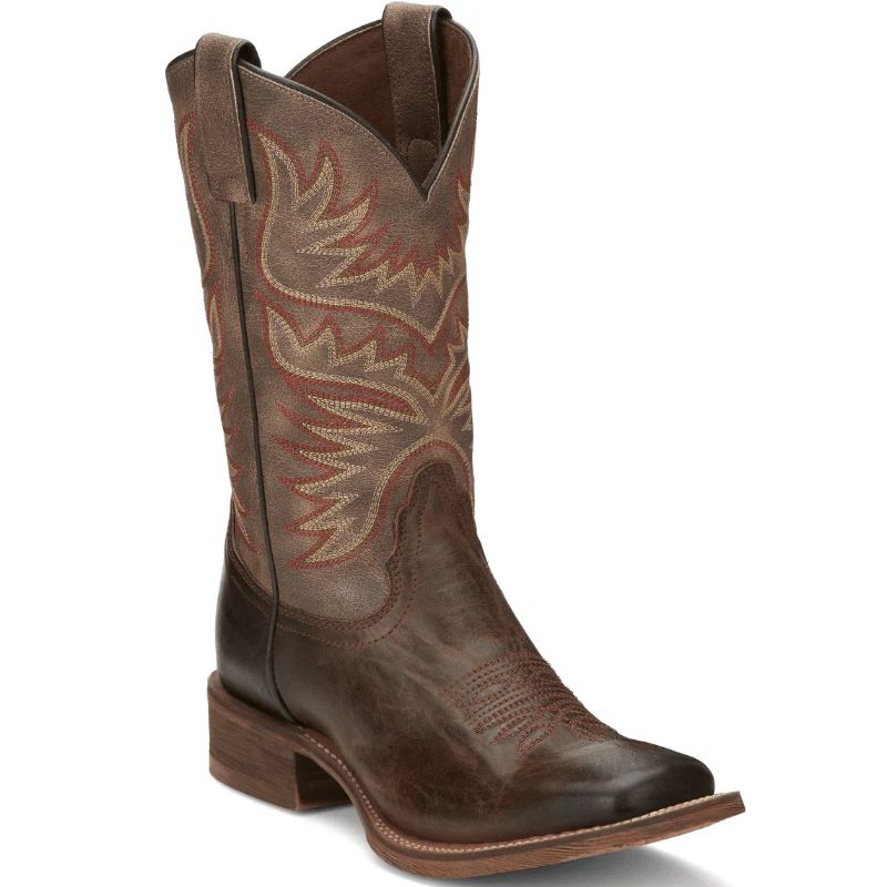 WOMEN'S SIERRA ANTIQUED BROWN SQUARE TOE WESTERN BOOTS HR4501-Antiqued Brown