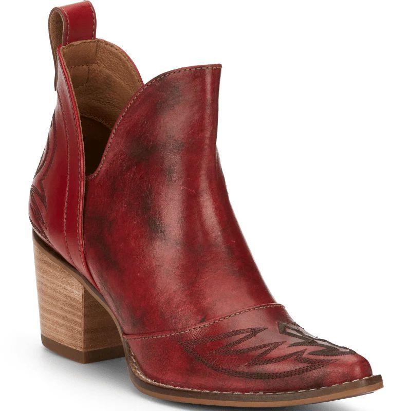 WOMEN'S MICKI RED COWHIDE FASHION BOOTIES ME1922-Red