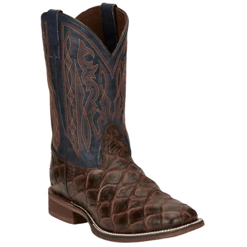 MEN'S TURNER CHOCOLATE PIRARUCU PRINT WESTERN BOOTS NB5560-Brown