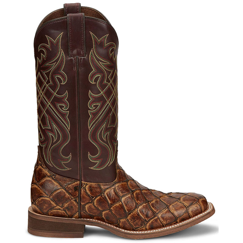 MEN\'S BRYCE MAPLE BROWN PIRARUCU PRINT WESTERN BOOTS NB5561-Brown