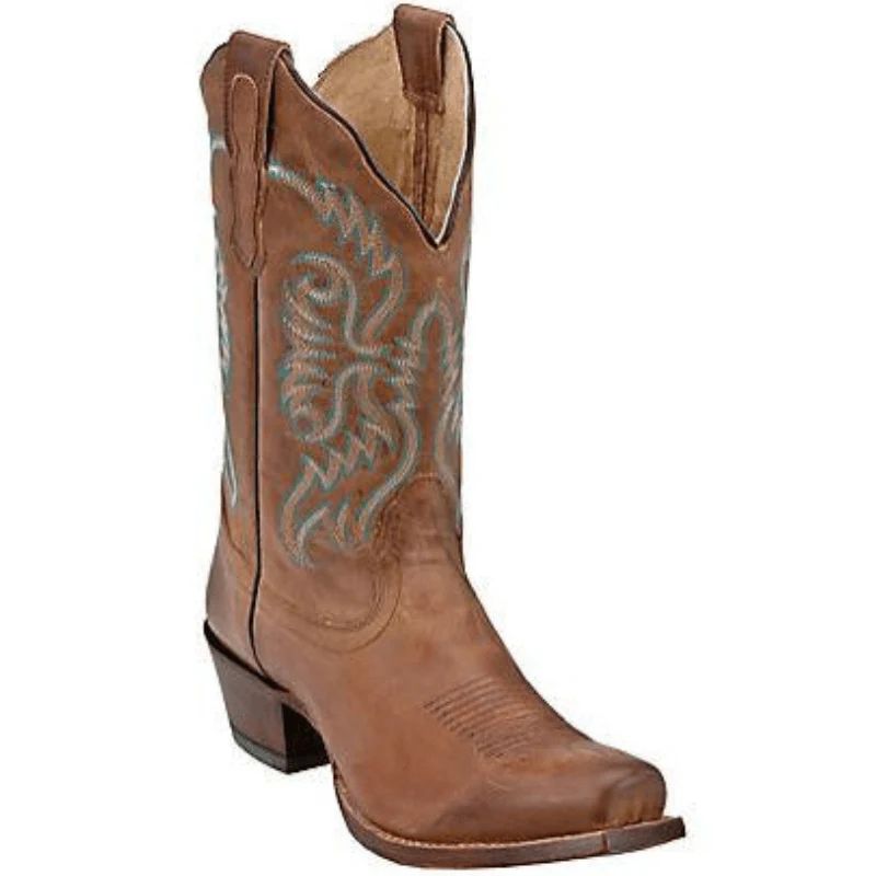 WOMEN\'S BLUEBONNET TAN SNIP TOE WESTERN BOOTS NL5009-Tan