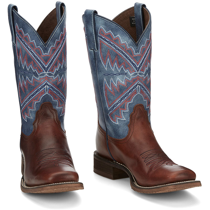 WOMEN\'S HERO NAIDA BLUE SQUARE TOE WESTERN BOOTS NL5417-Blue