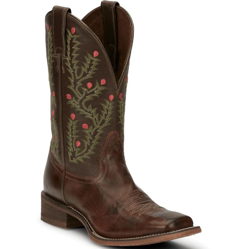 WOMEN'S TORI BROWN W/ CACTUS EMBROIDERY WESTERN BOOTS NL5447-Brown