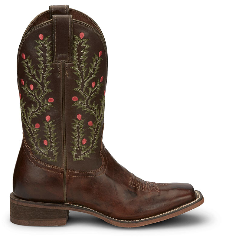 WOMEN\'S TORI BROWN W/ CACTUS EMBROIDERY WESTERN BOOTS NL5447-Brown