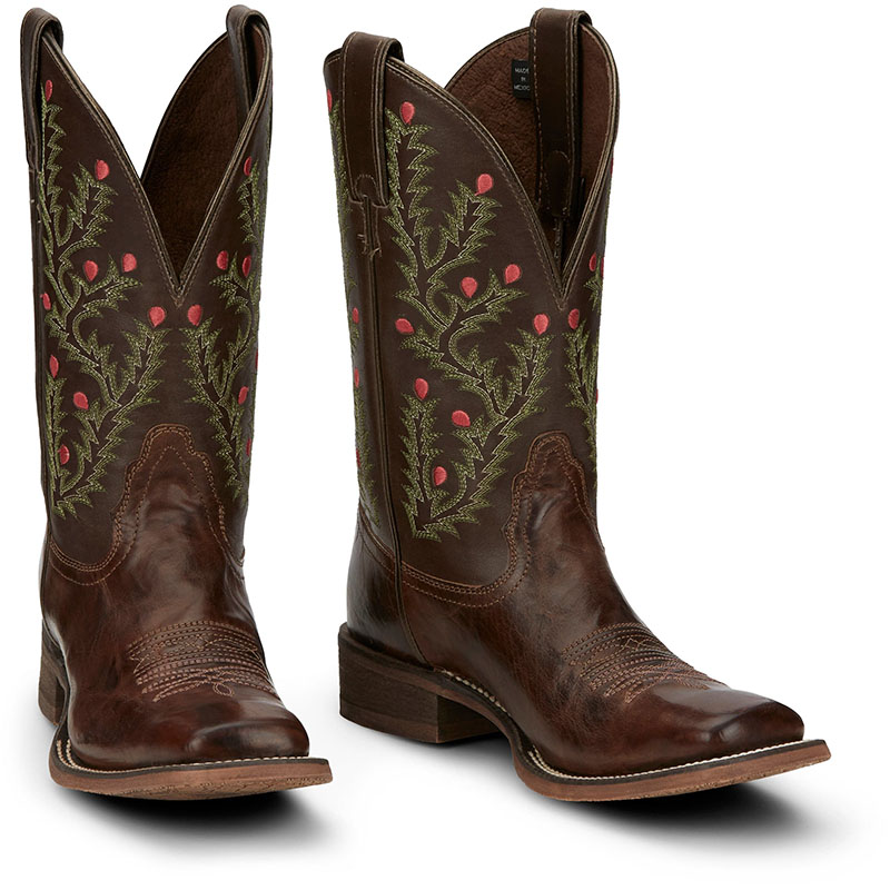 WOMEN\'S TORI BROWN W/ CACTUS EMBROIDERY WESTERN BOOTS NL5447-Brown